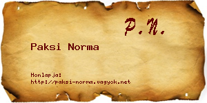 Paksi Norma névjegykártya